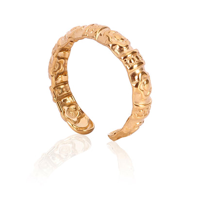 Emboss Gold Statement Ring