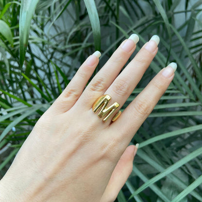 Monogram Statement Open Cuff Ring