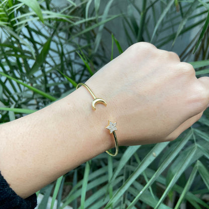 Golden Galaxy Moon & Star Bracelet