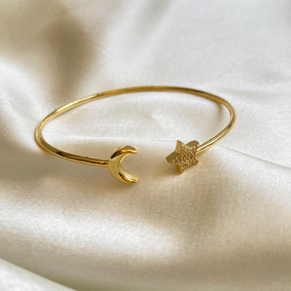 Golden Galaxy Moon & Star Bracelet