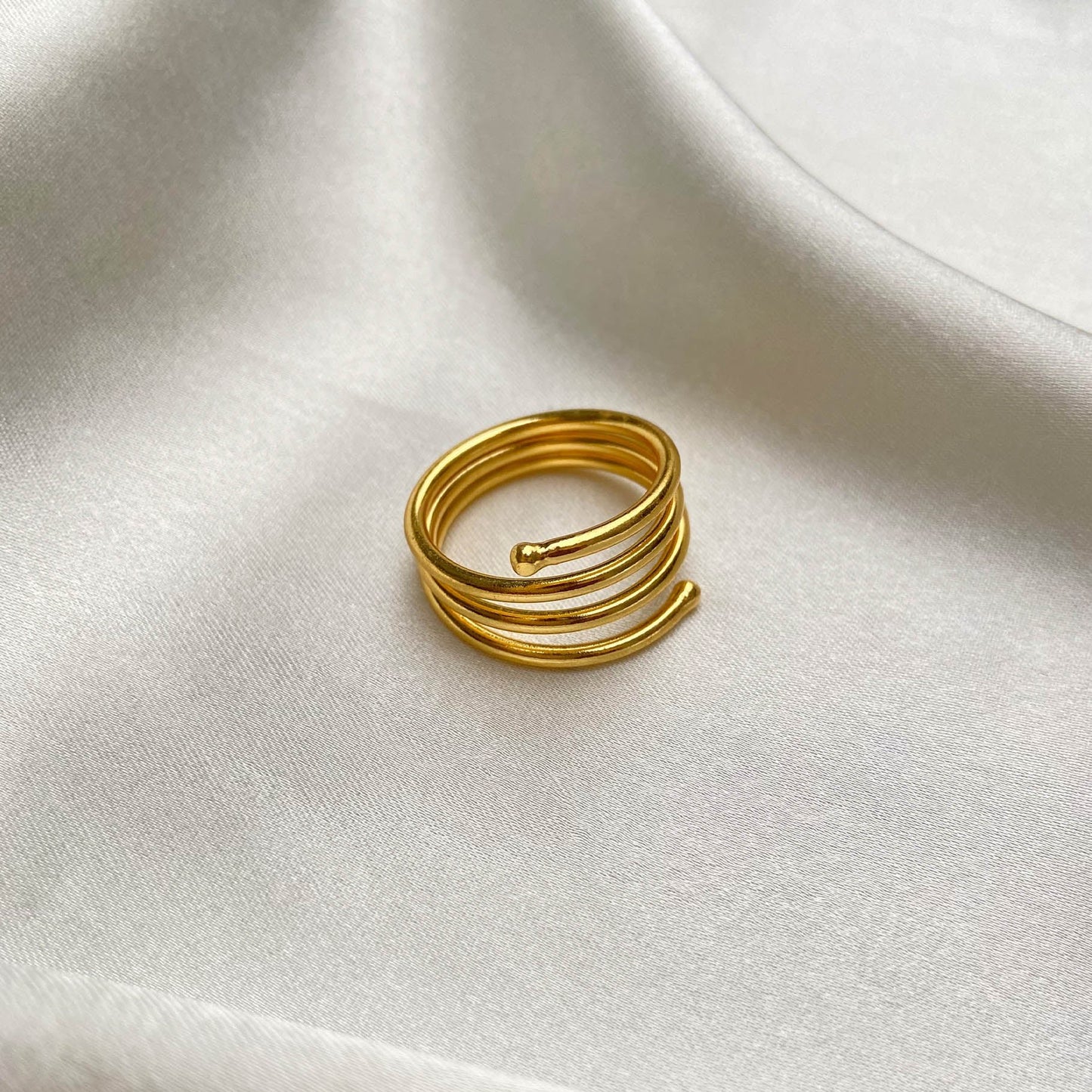 Golden Layers Broad Cuff Ring