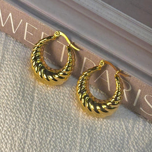 Bold Basket Weave Twisted Hoops