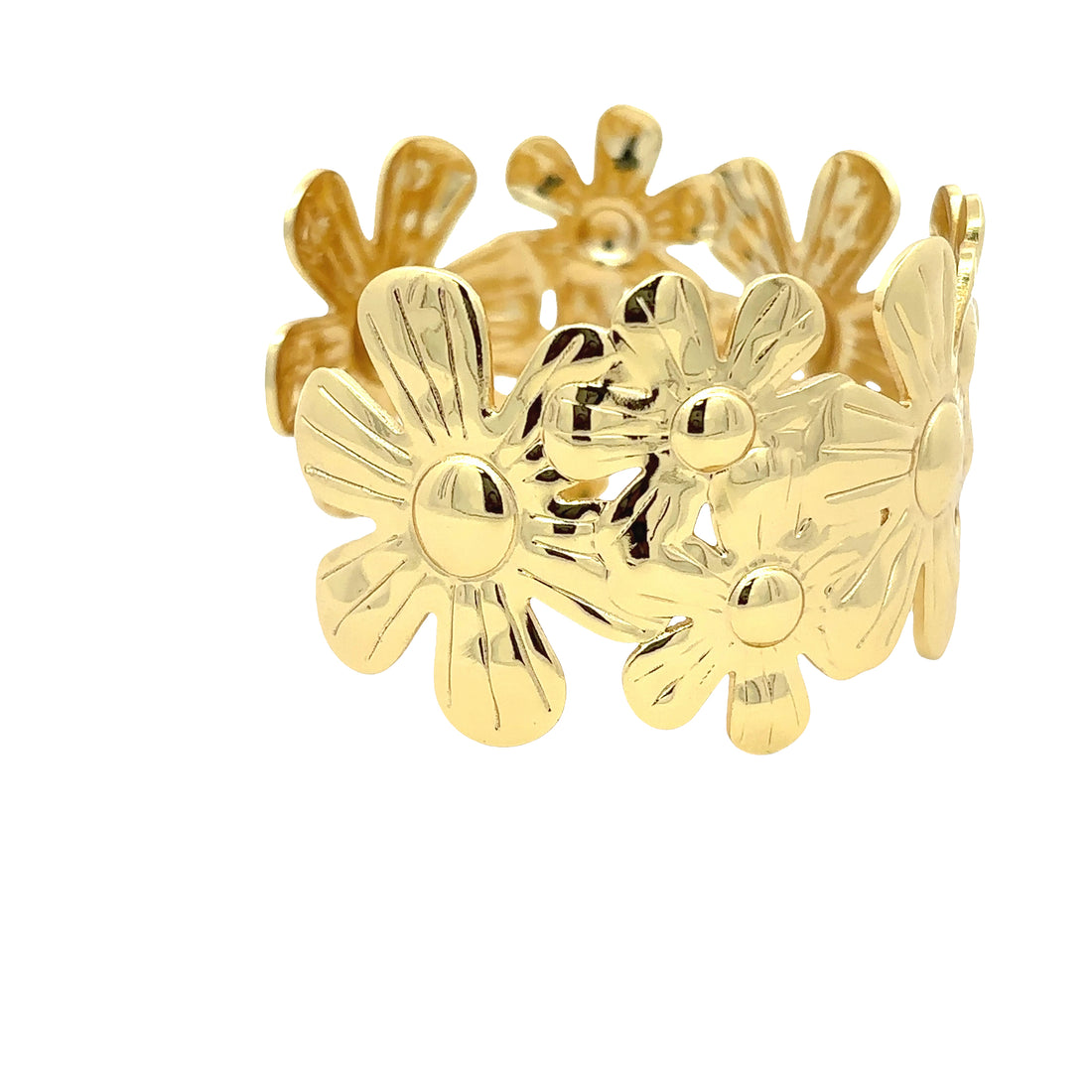 Gold Plated Floral Cuff Bracelet
