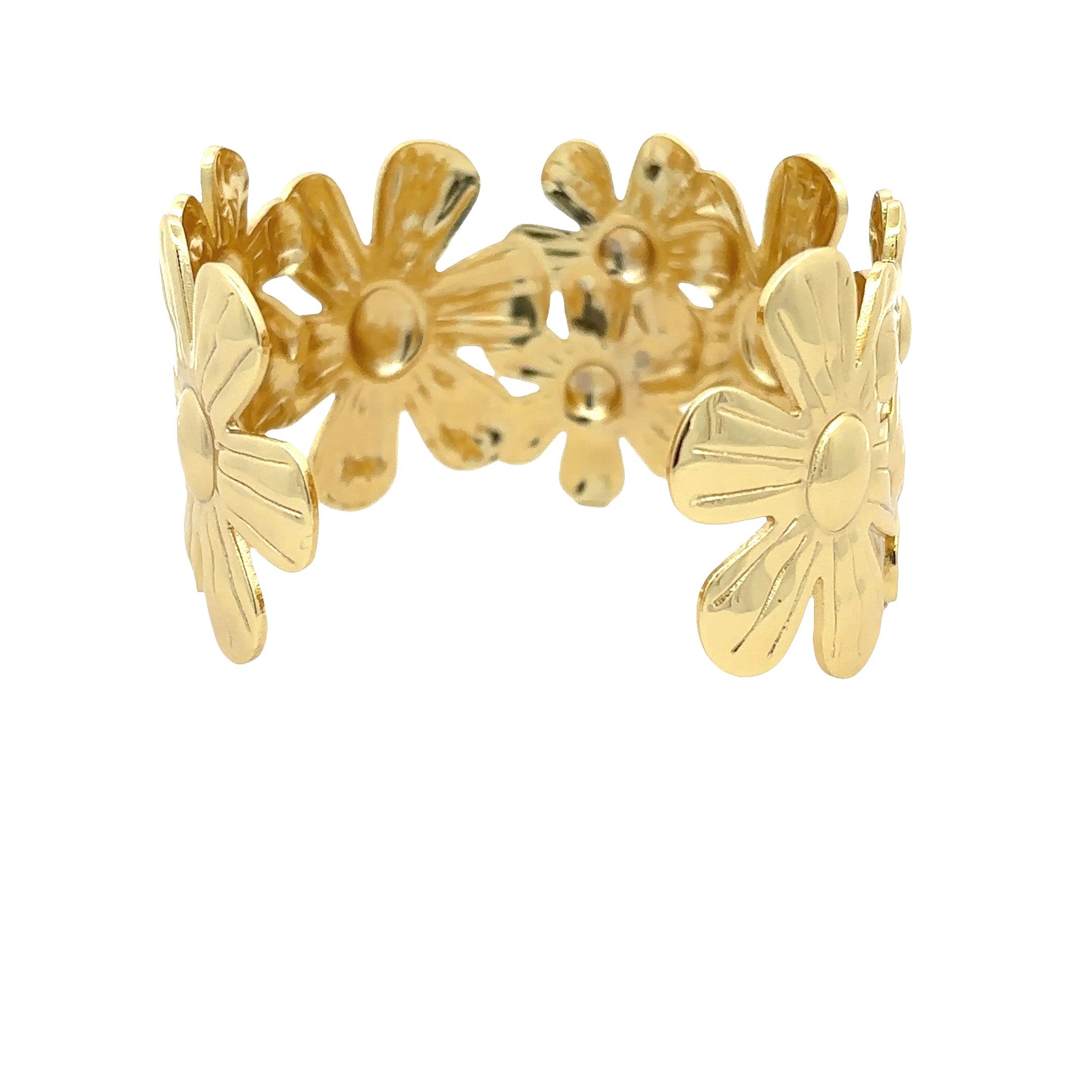 Gold Plated Floral Cuff Bracelet
