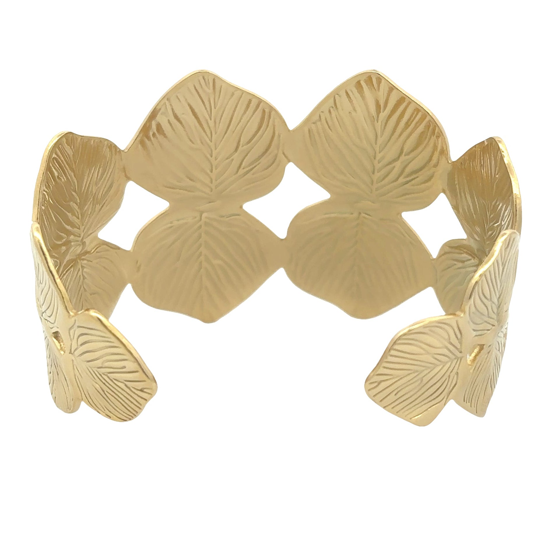 18K Gold Plated Leaf Cuff Bracelet