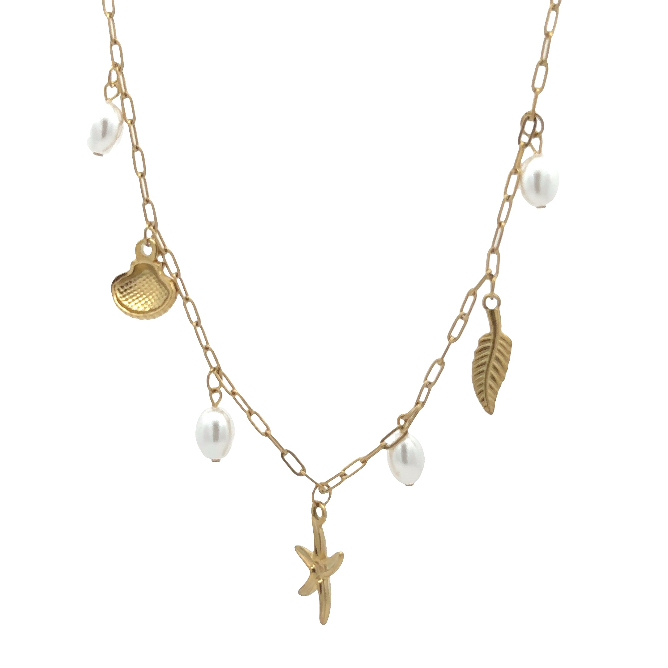 18K Gold Plated Starfish Charm Necklace
