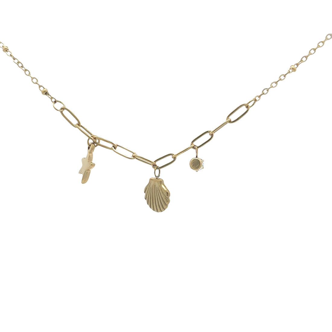 18K Gold Plated Shell & Starfish Necklace