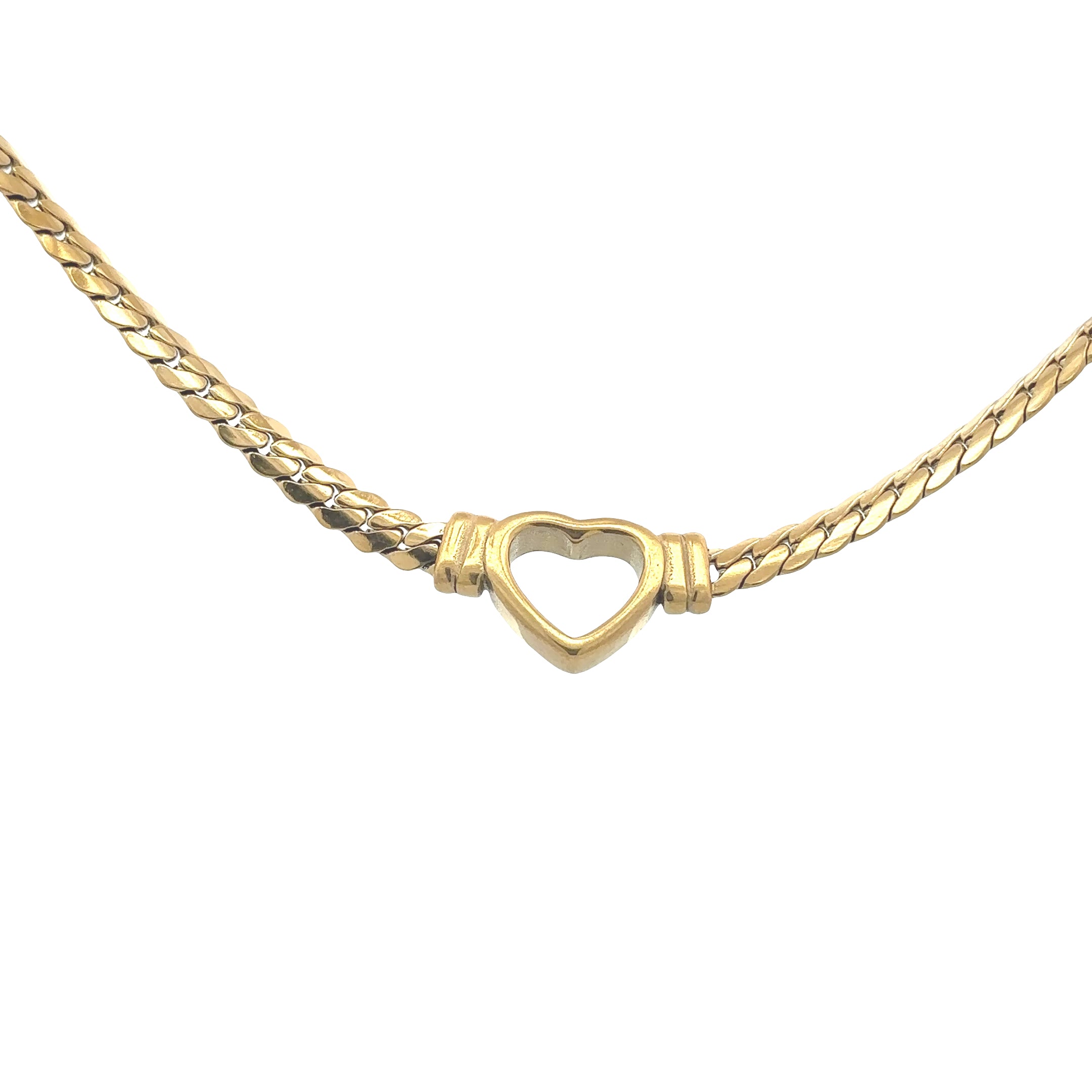 18K Gold Plated Heart Link Necklace