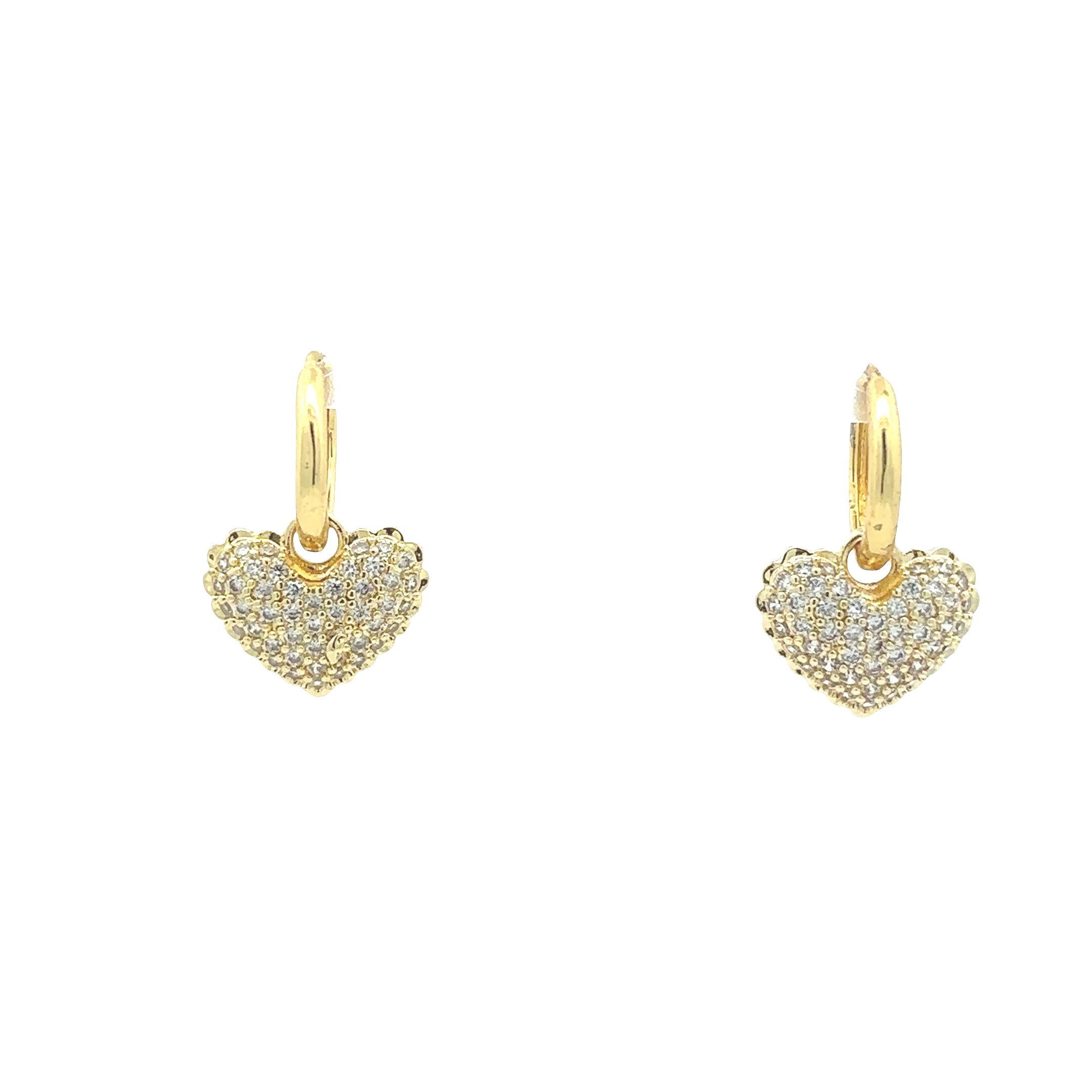 18K Gold Plated Heart Hoop Earrings