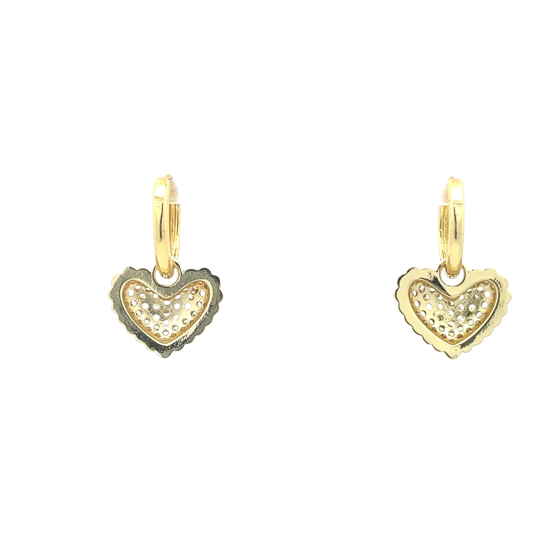 18K Gold Plated Heart Hoop Earrings
