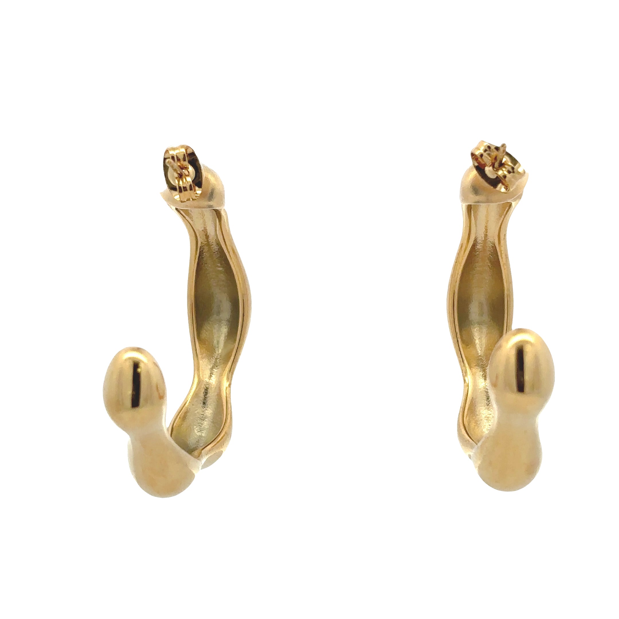 Plated18K Gold Plated Sculpted Hoop Earrings