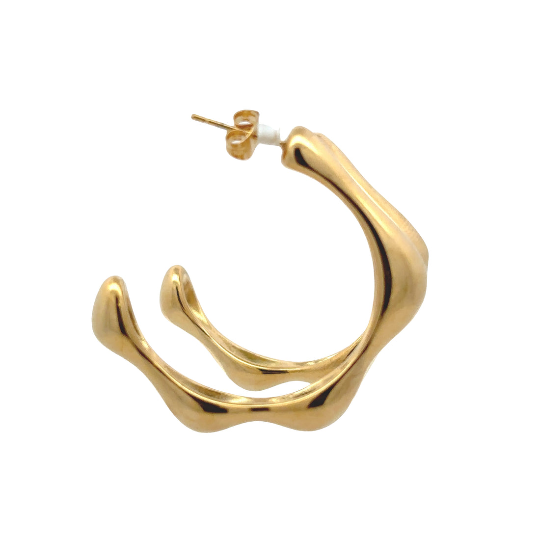 Plated18K Gold Plated Sculpted Hoop Earrings