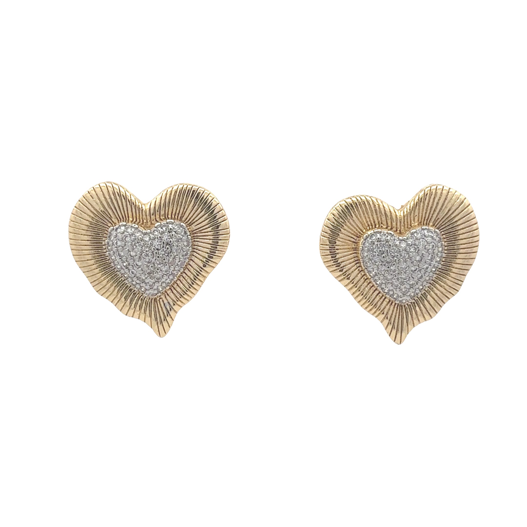 18K Gold Plated Heart Stud Earrings