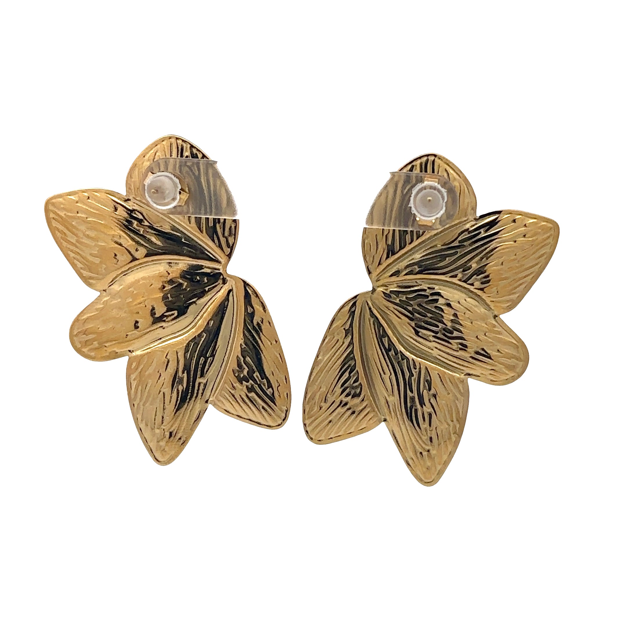 18K Gold Plated Leaf Stud Earrings