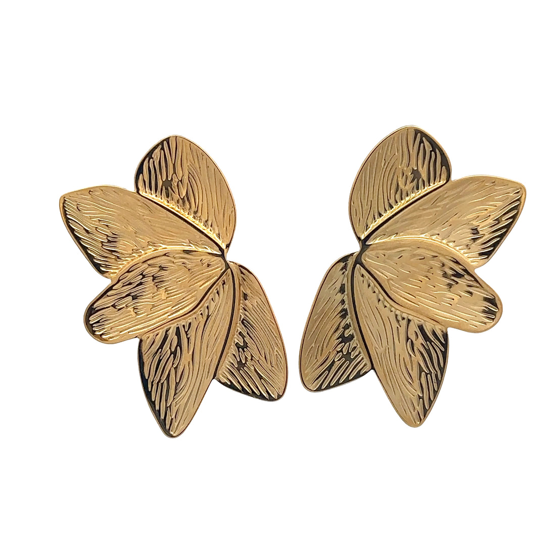 18K Gold Plated Leaf Stud Earrings