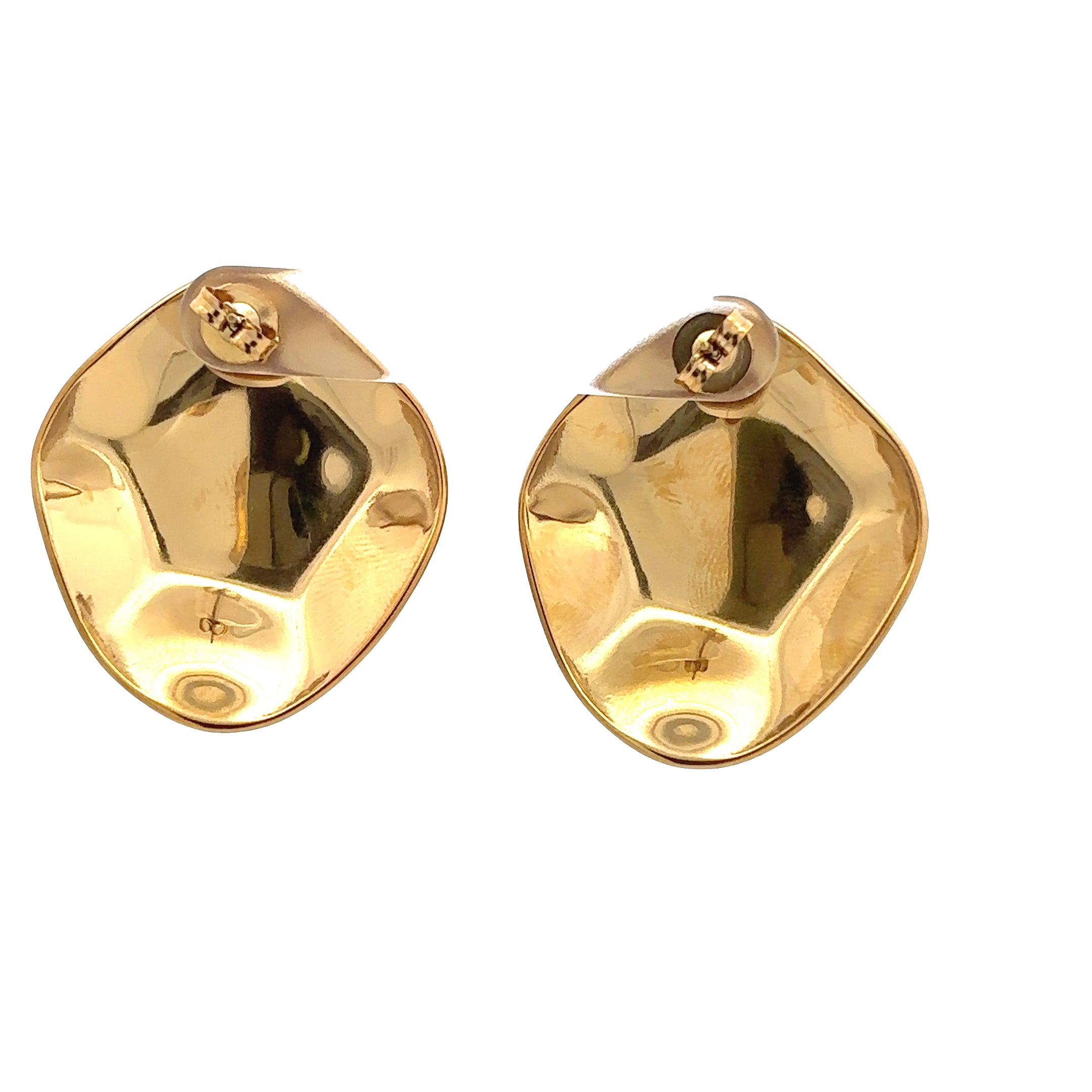 18K Gold Plated Organic Stud Earrings