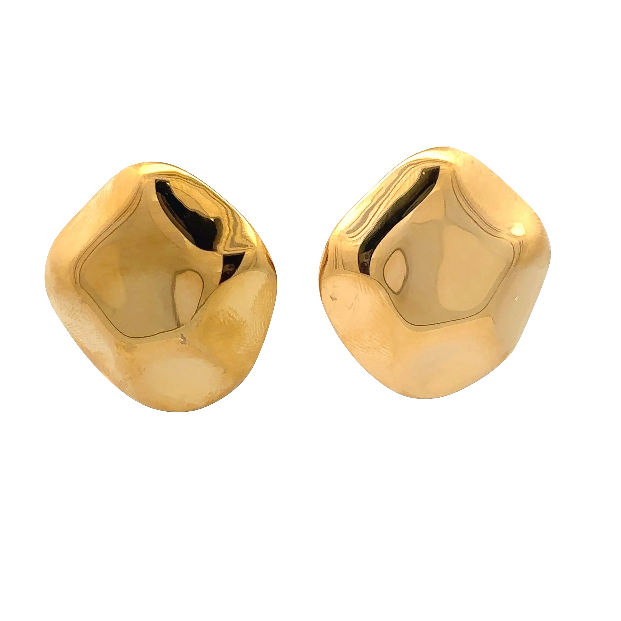 18K Gold Plated Organic Stud Earrings