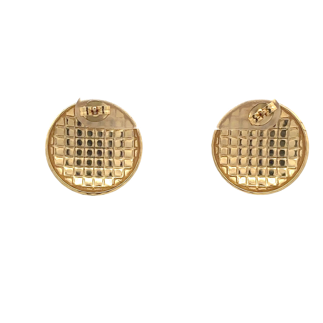 18K Gold Plated Round Stud Earrings