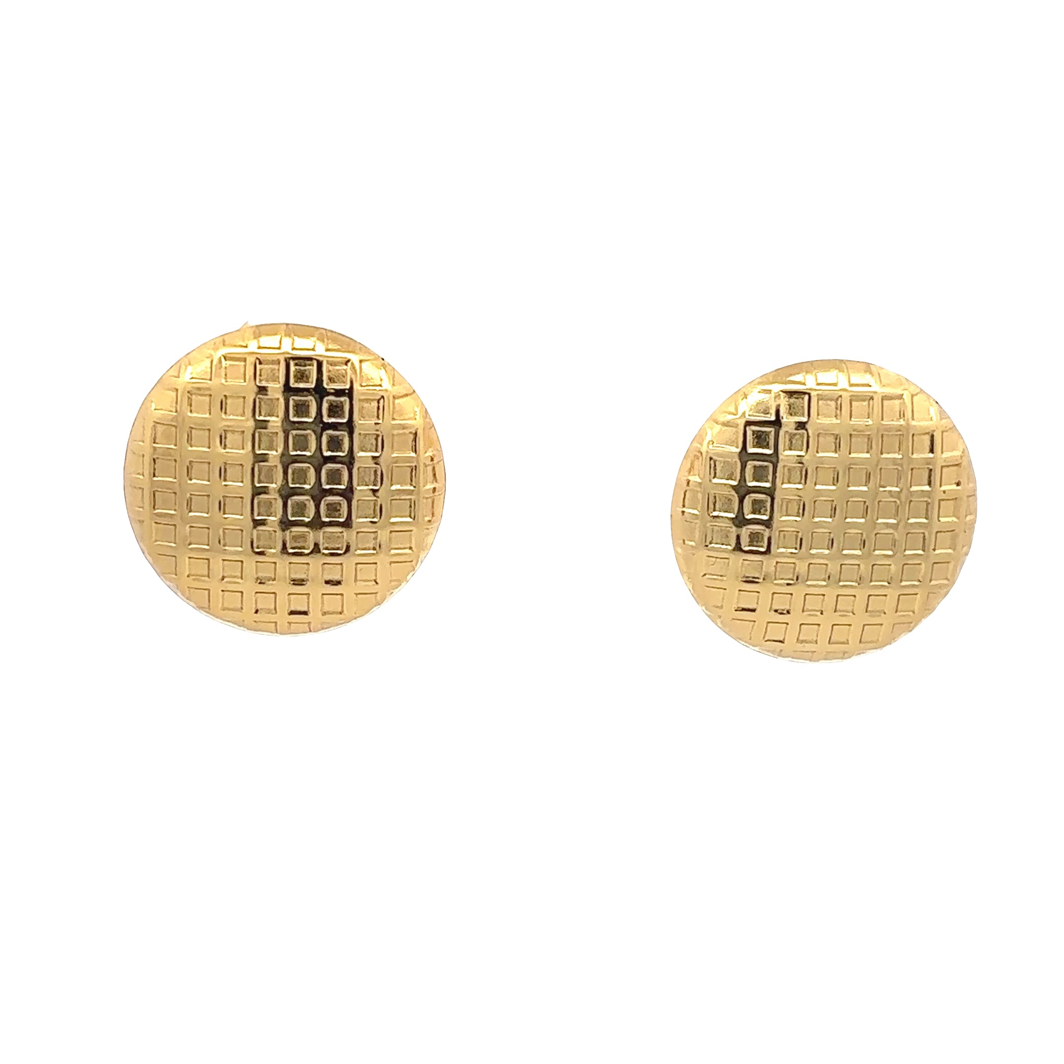 18K Gold Plated Round Stud Earrings