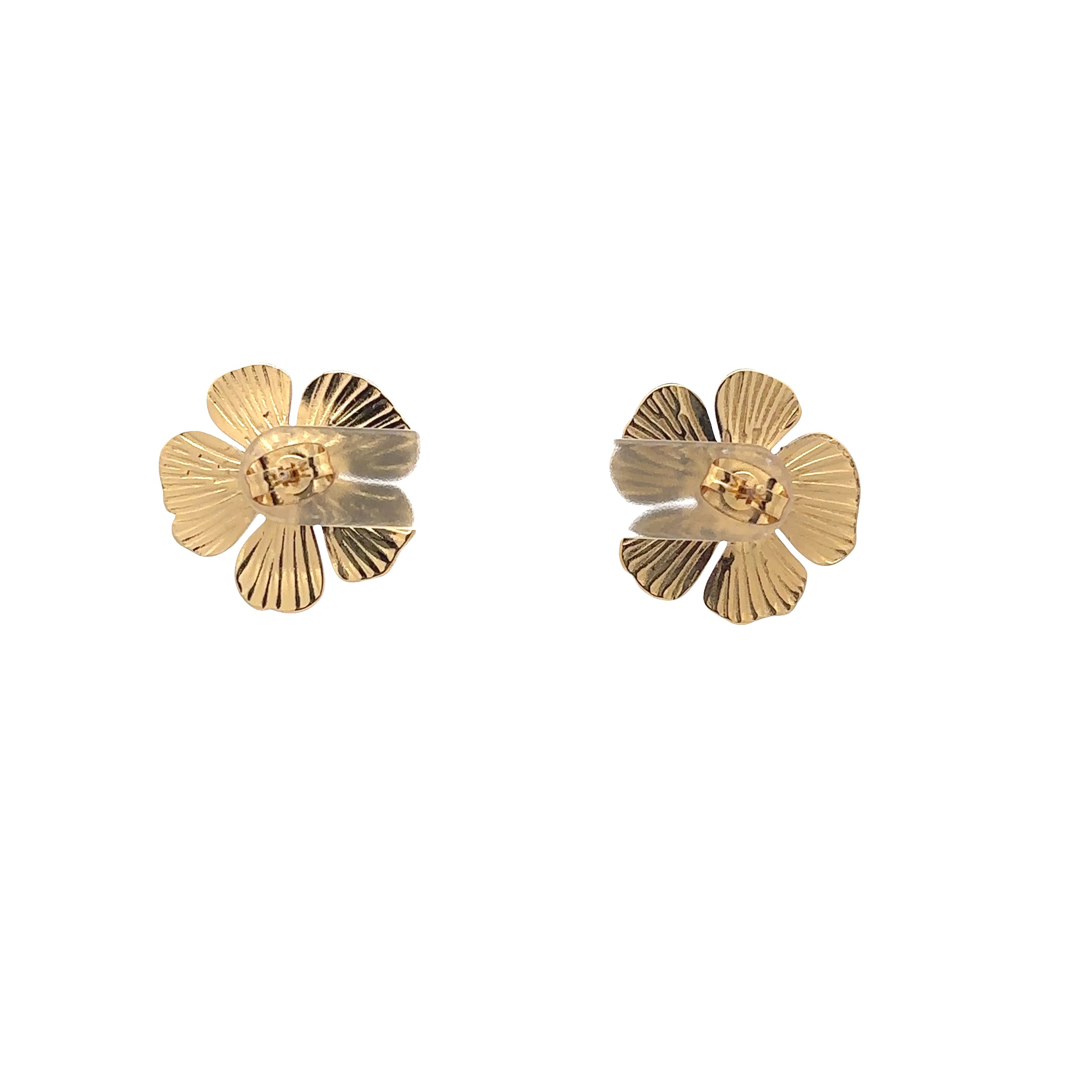 18K Gold Plated Flower Stud Earrings