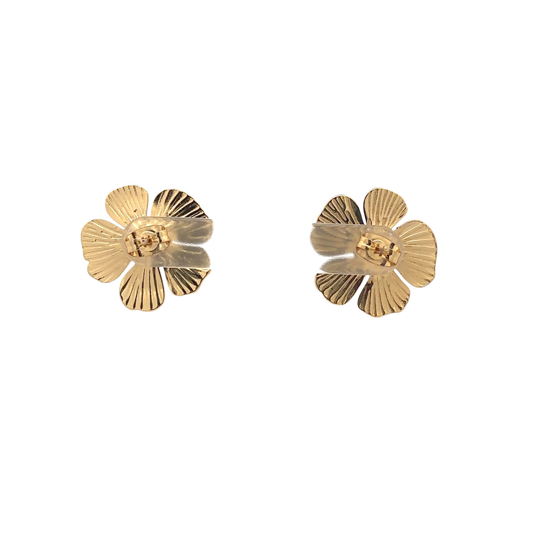 18K Gold Plated Flower Stud Earrings