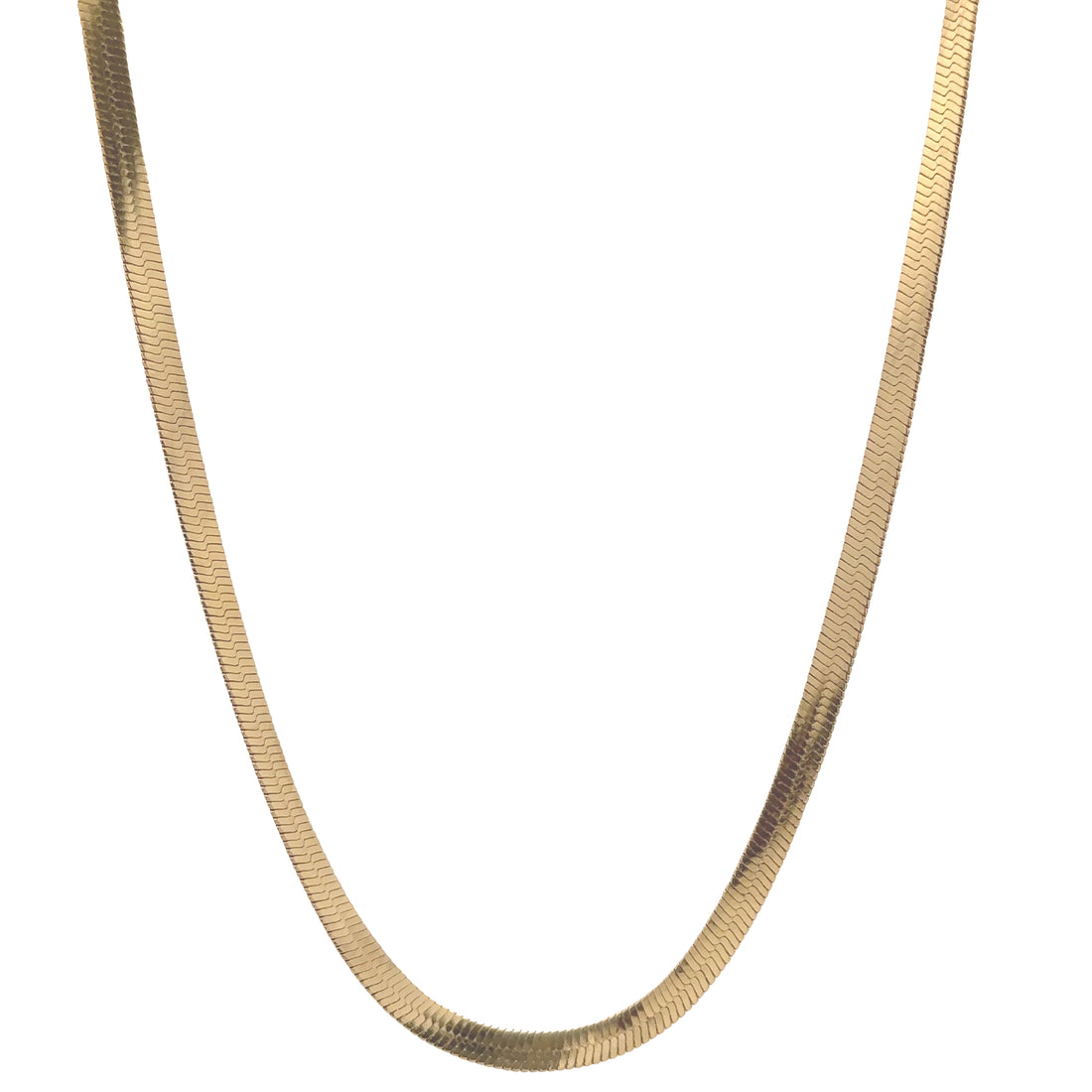 18K Gold Plated Herringbone Chain Necklace
