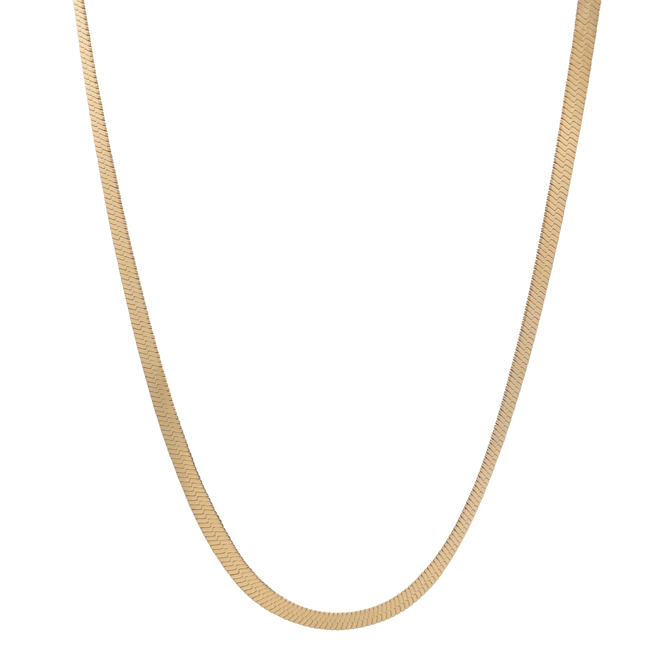 18K Gold Plated Herringbone Chain Necklace