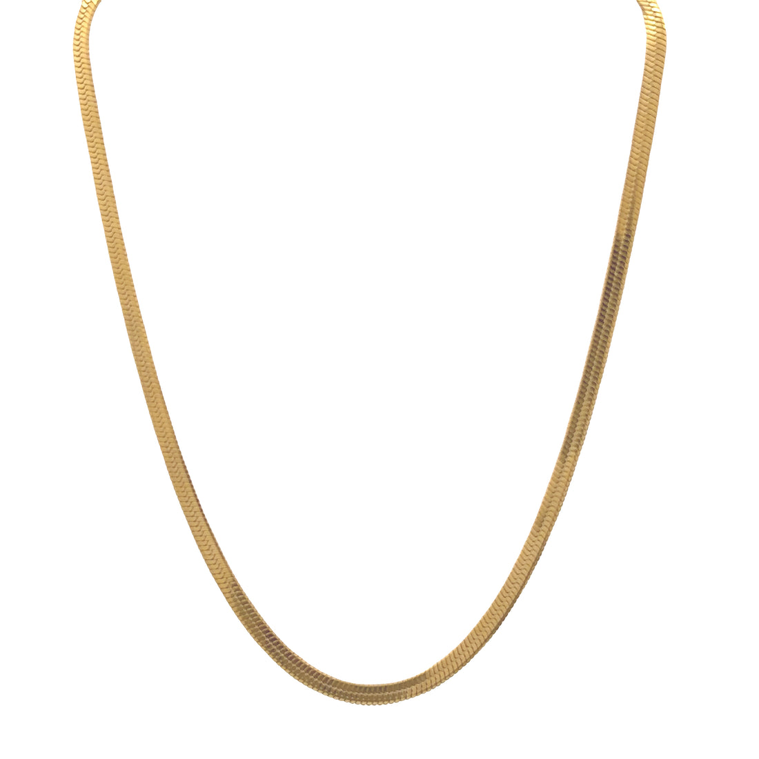 18K Gold Plated Herringbone Minimal Chain Necklace