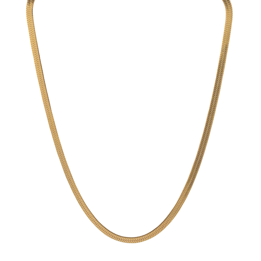 18K Gold Plated Herringbone Minimal Chain Necklace
