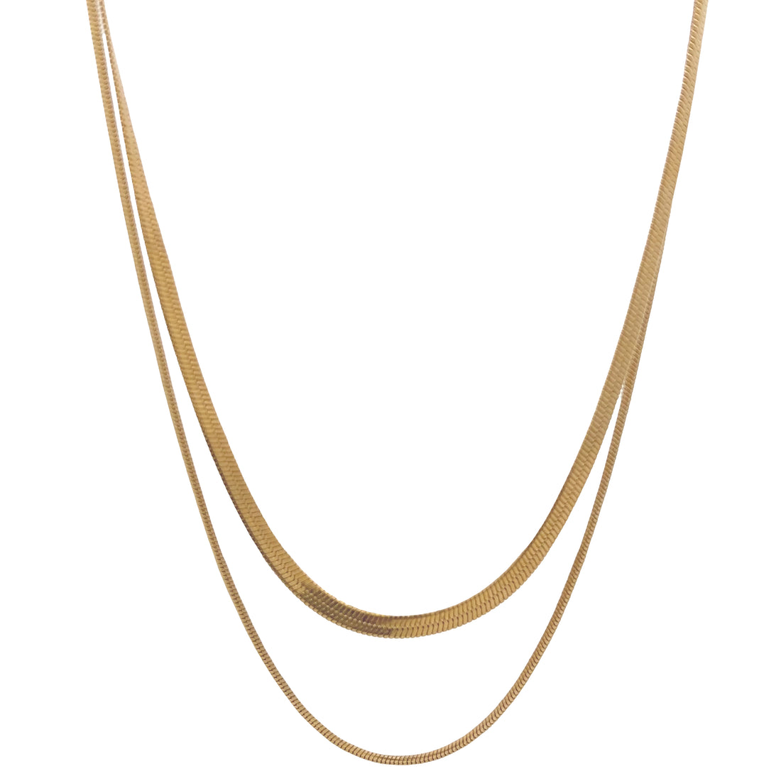 18K Gold Plated Double Layer Chain Necklace