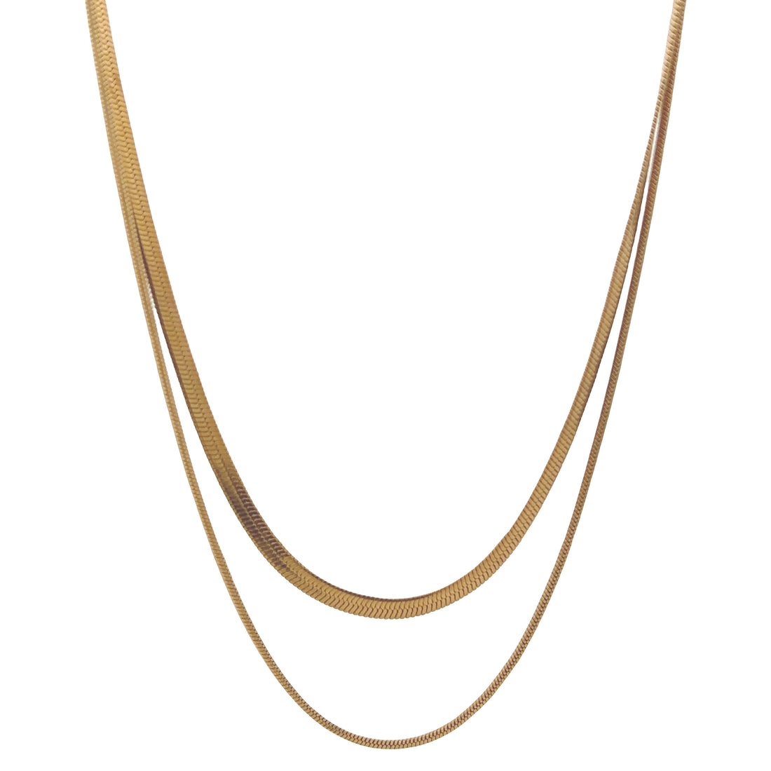 18K Gold Plated Double Layer Chain Necklace