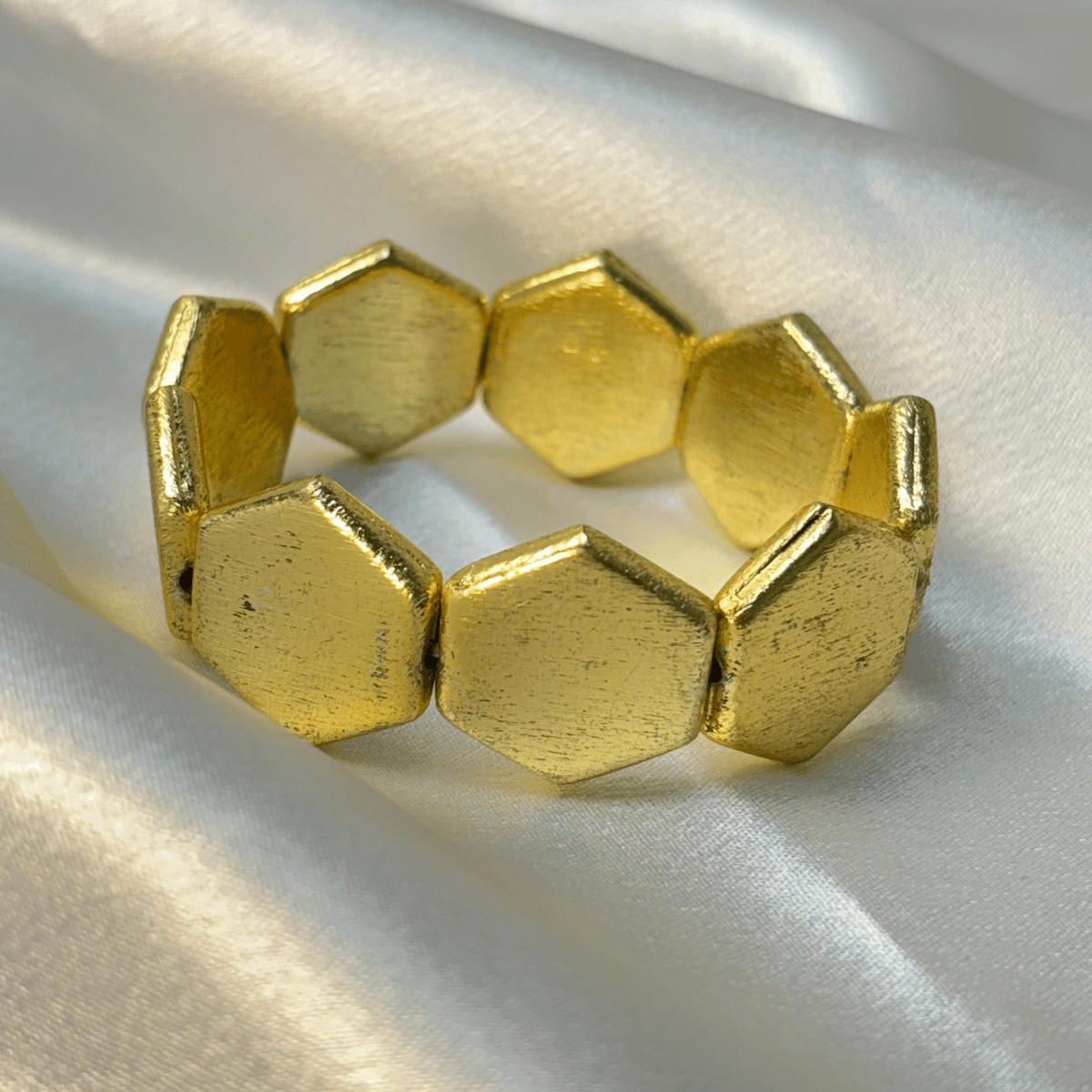 Bold Hexagonal Gold Bracelet