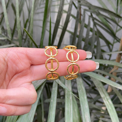 Statement Gold-Plated Oval C- Hoops