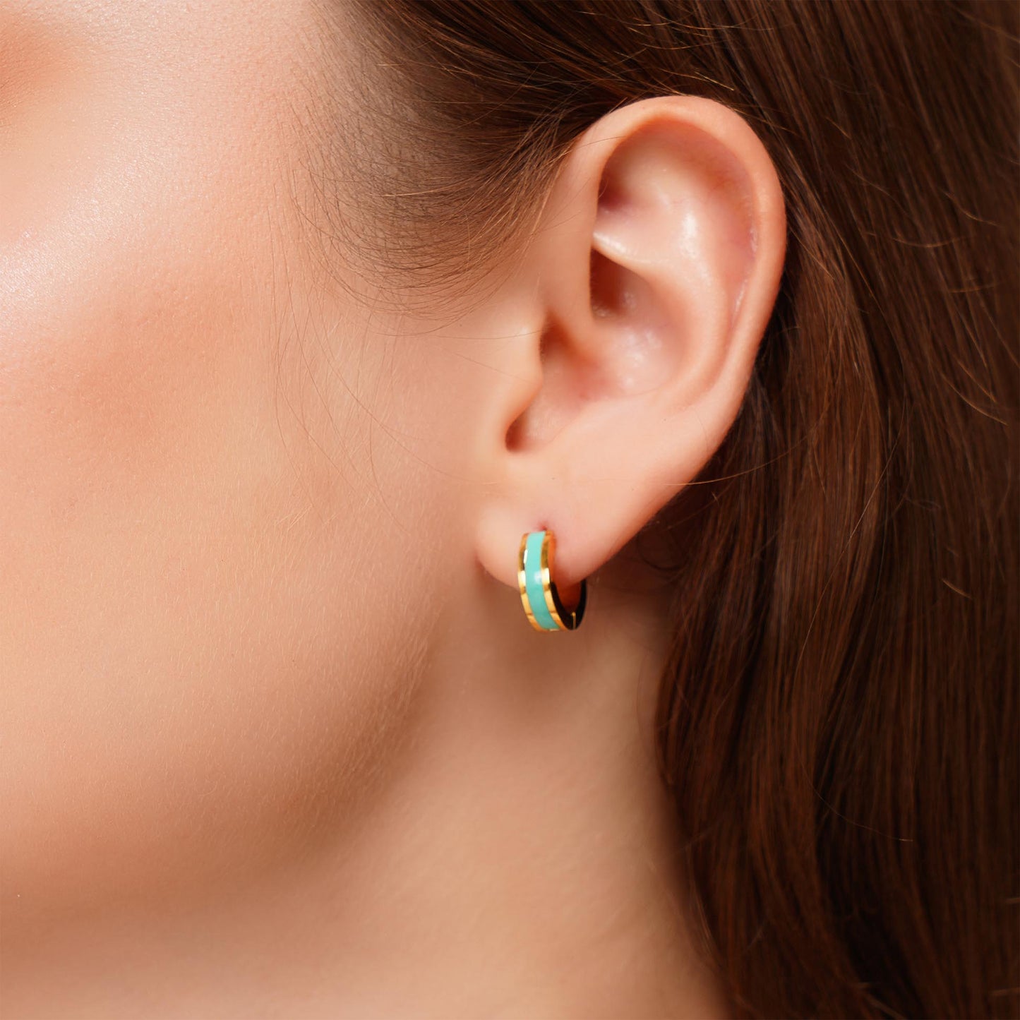 Color Pop Enamel Gold-Plated Mini Hoops