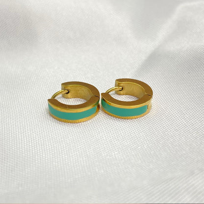 Color Pop Enamel Gold-Plated Mini Hoops