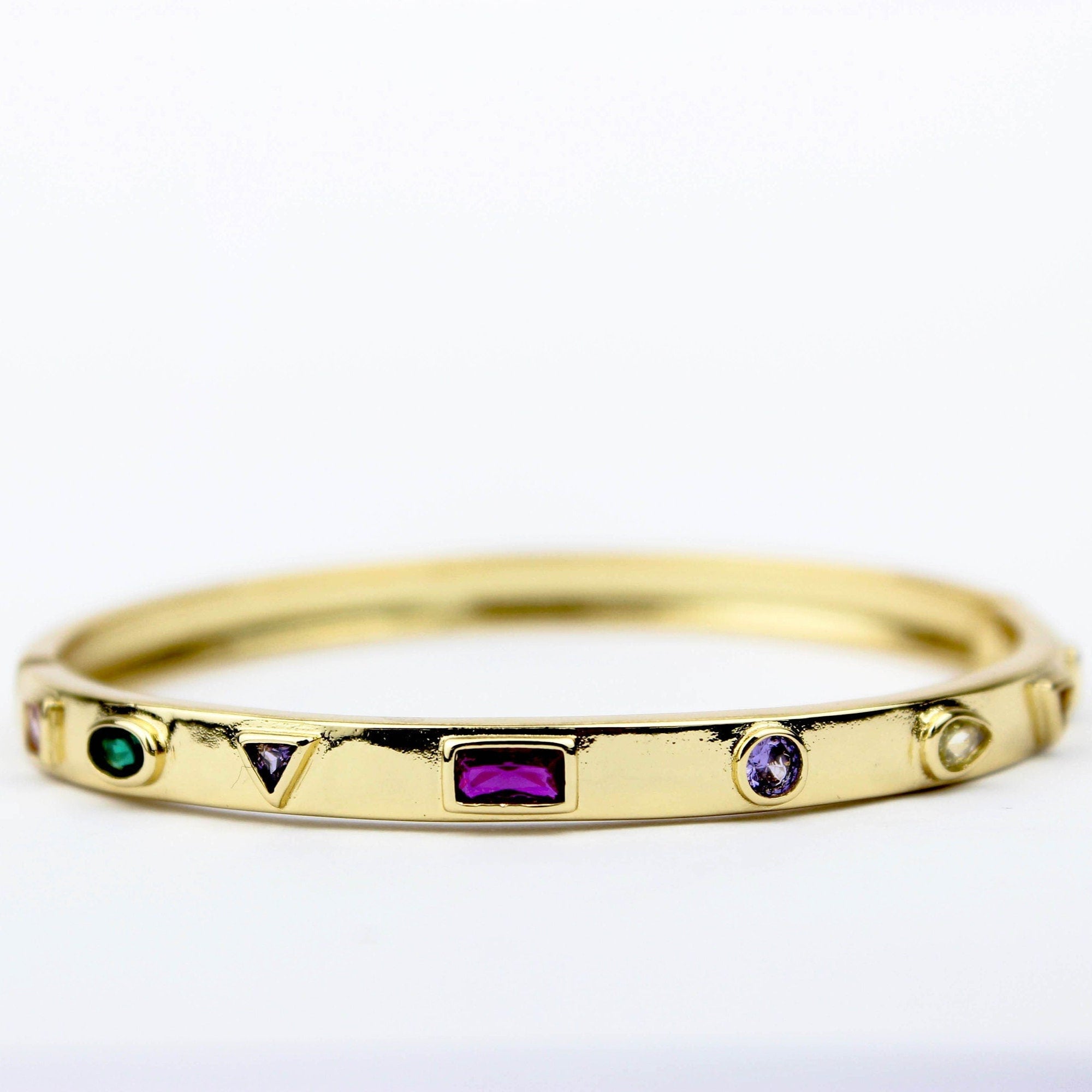 Gold Plated CZ Gemstone Diamond Bracelet