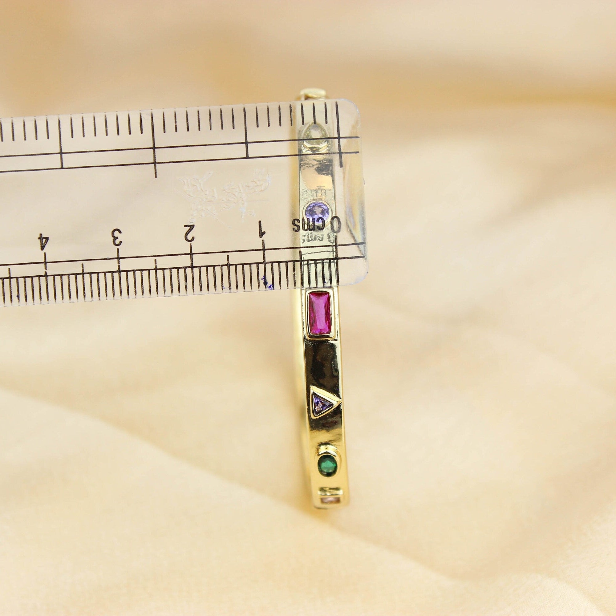 Gold Plated CZ Gemstone Diamond Bracelet