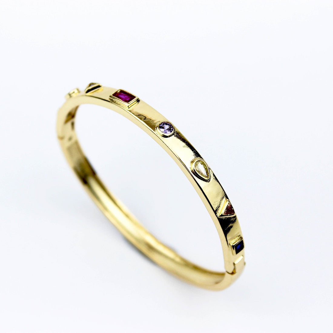 Gold Plated CZ Gemstone Diamond Bracelet