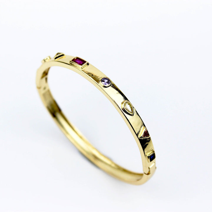 Gold Plated CZ Gemstone Diamond Bracelet