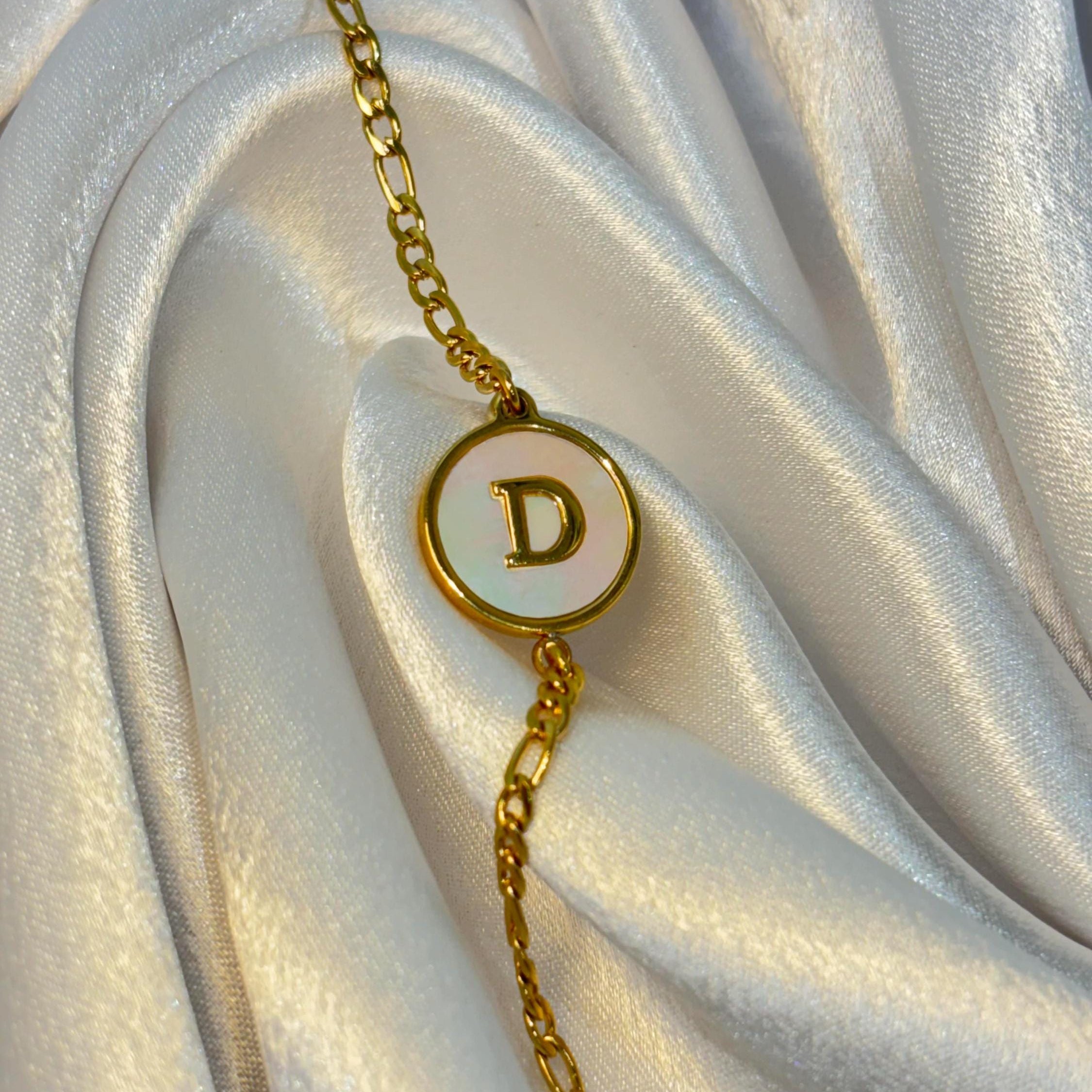 Initial Disc Charm Bracelet