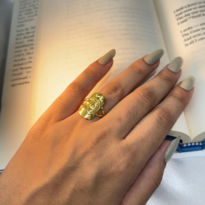 Golden Night: Crescent Moon Ring