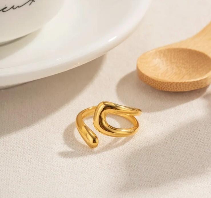 Aurora Curve Modern Open Cuff Ring