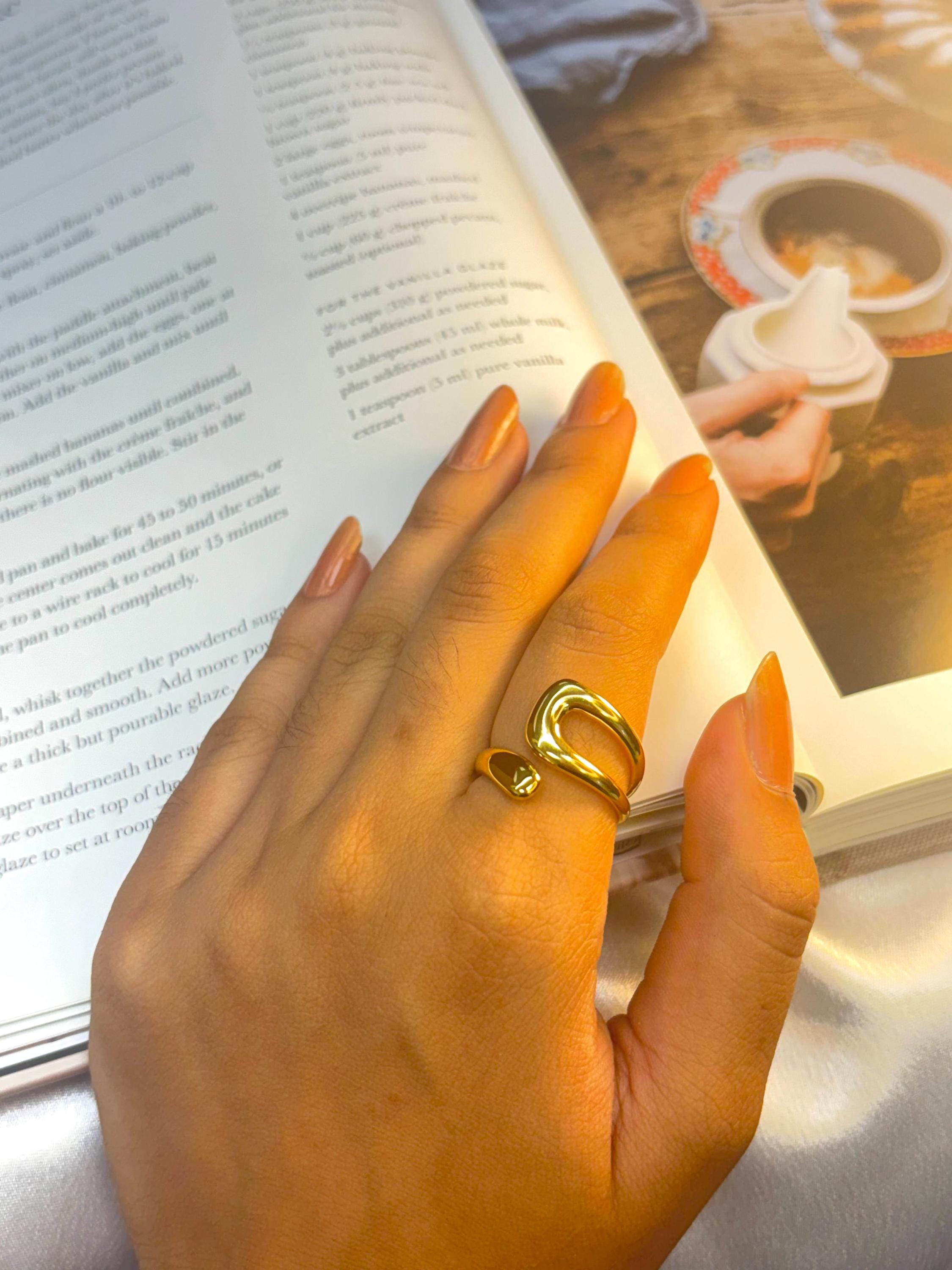 Aurora Curve Modern Open Cuff Ring