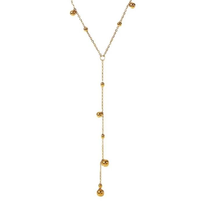 Y-Drop Beaded Necklace