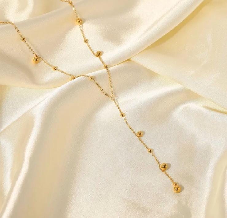 Y-Drop Beaded Necklace