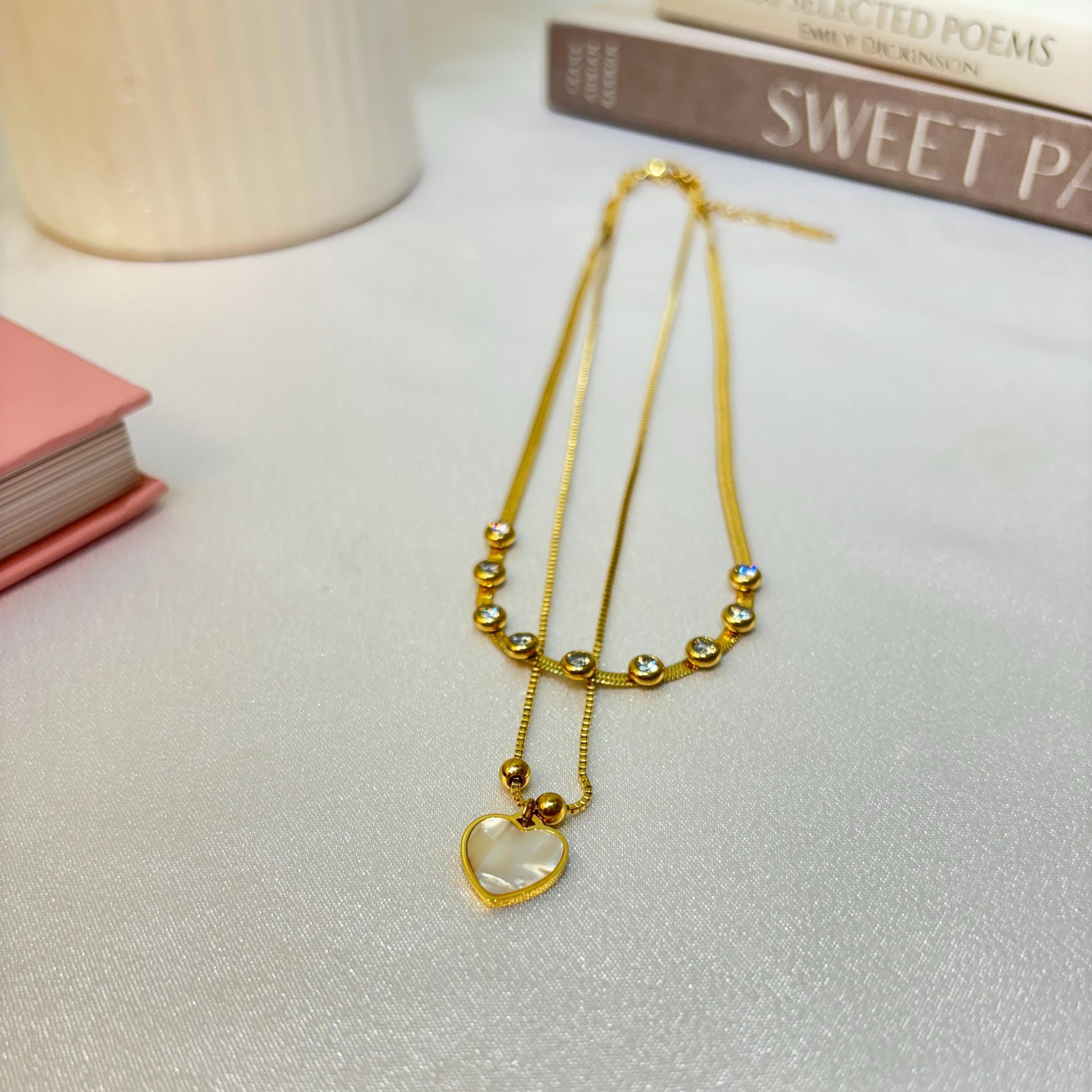 Heart & Stones Gold-Plated Layering Necklace