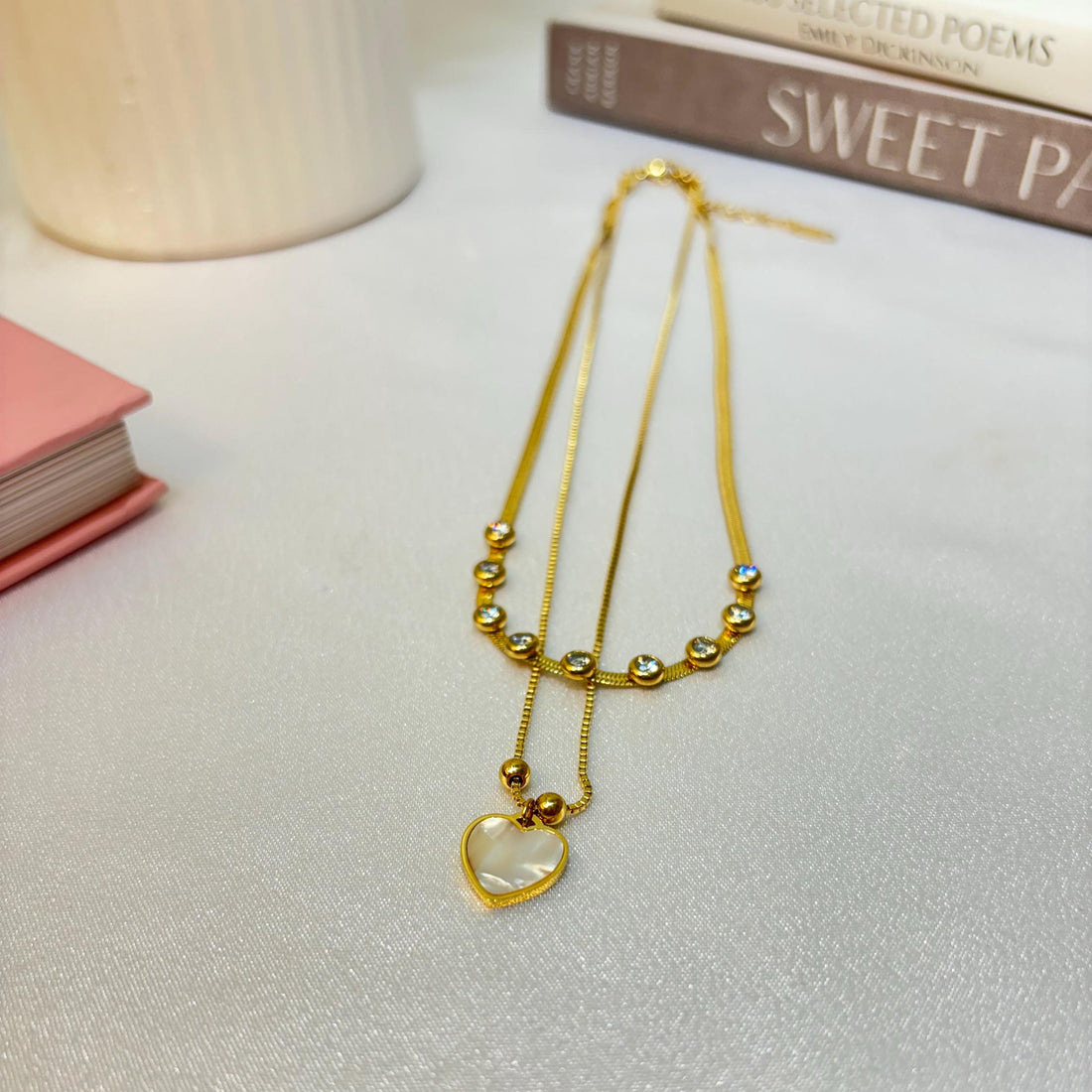 Heart & Stones Gold-Plated Layering Necklace