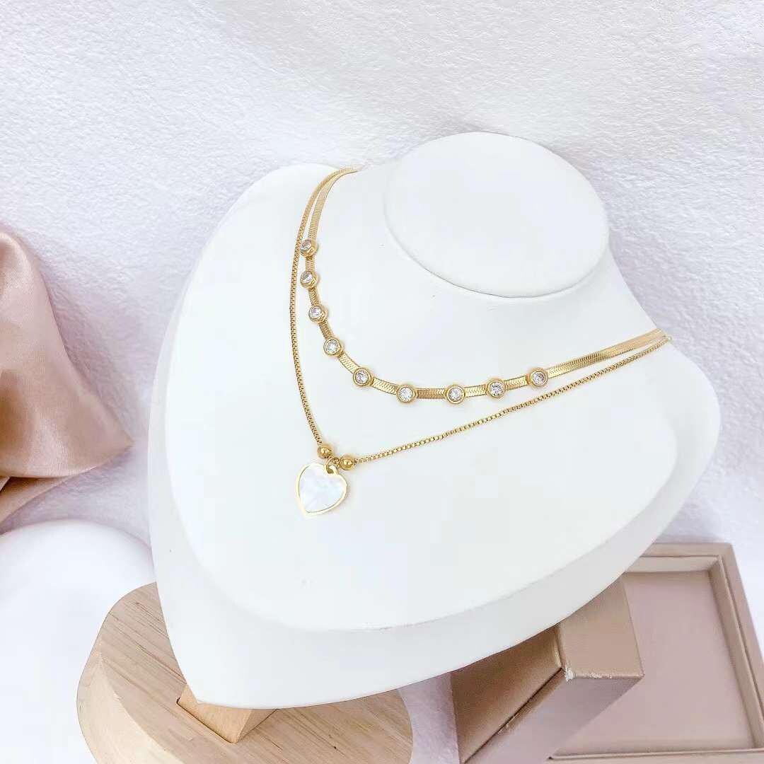 Heart & Stones Gold-Plated Layering Necklace