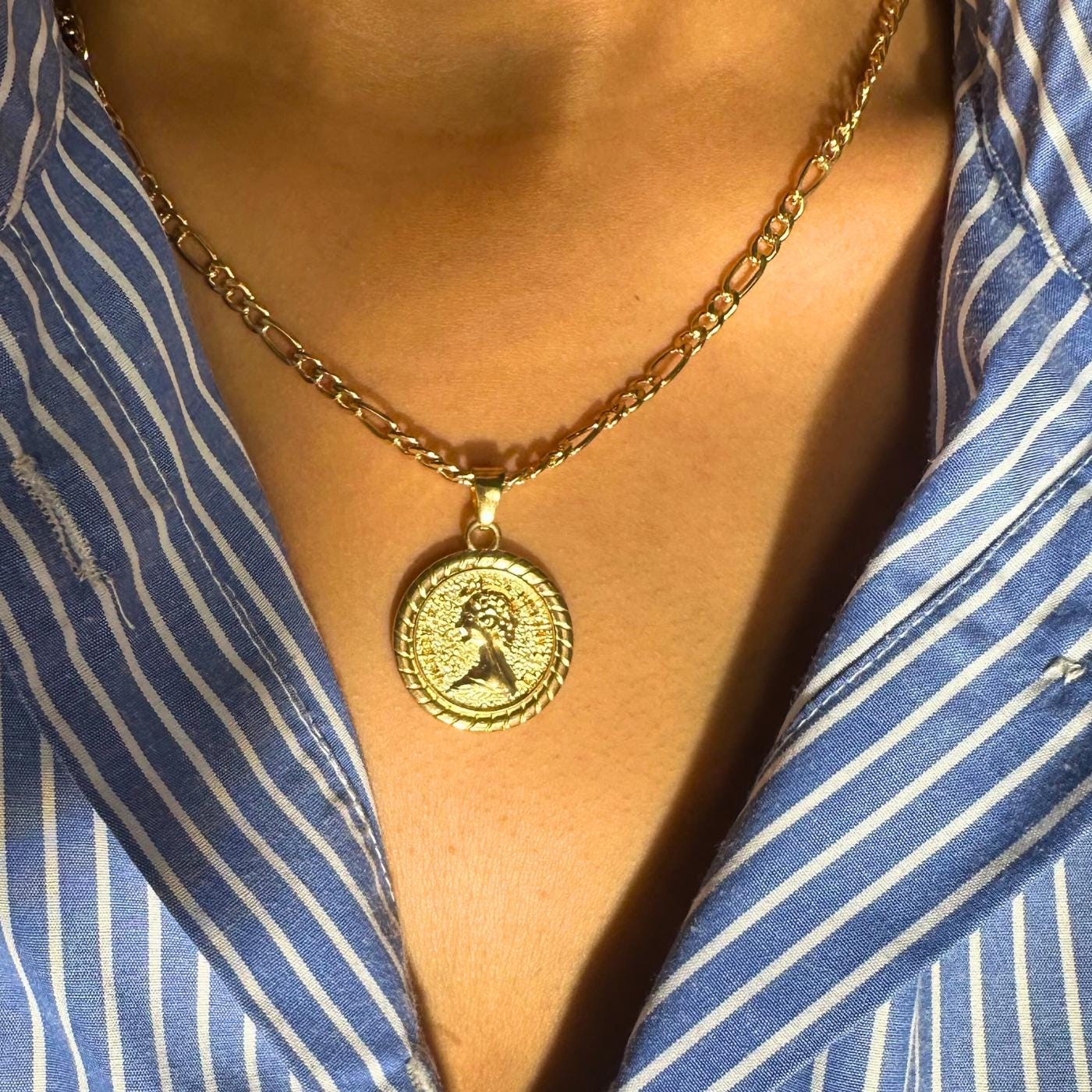 Coin medallion necklace