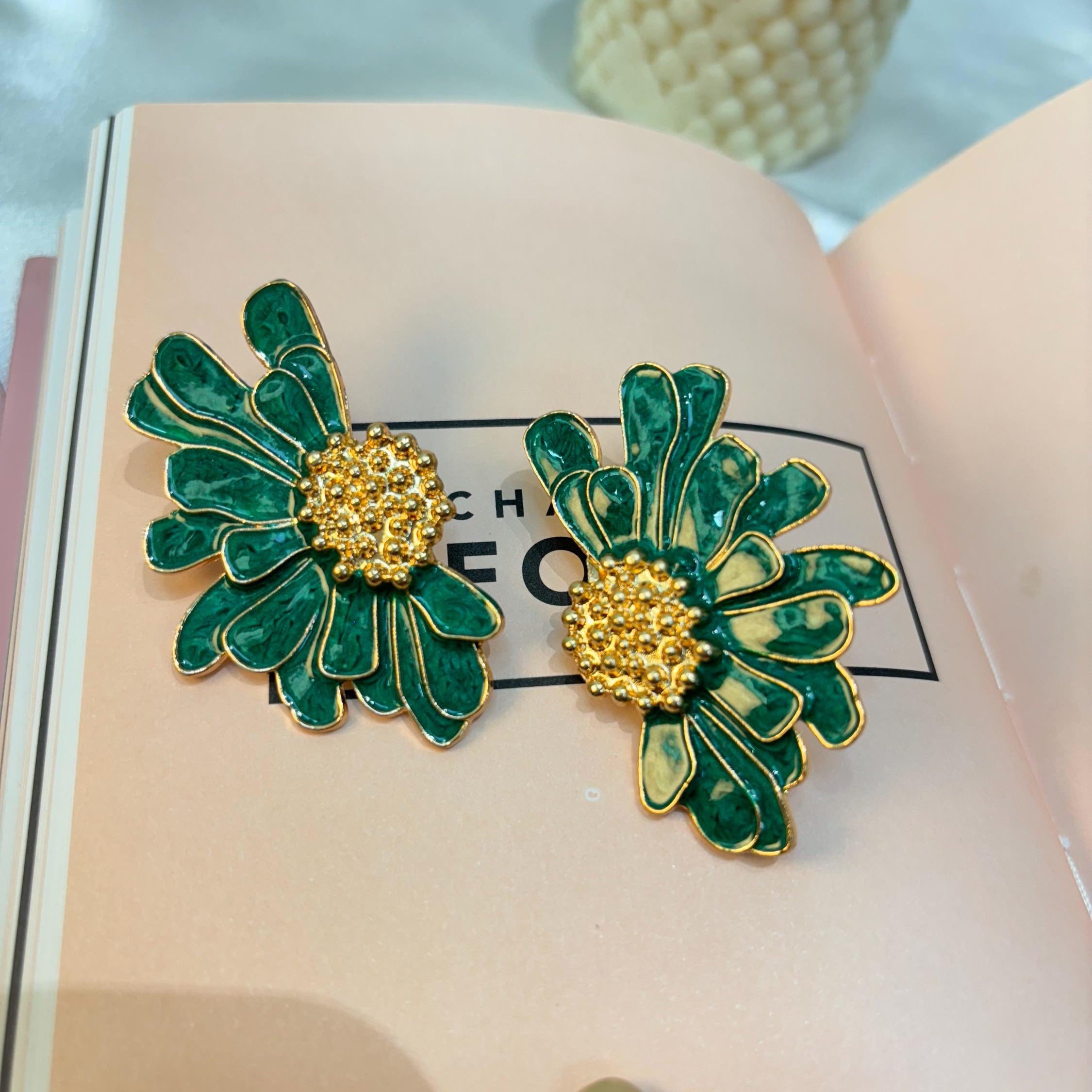 Floral Enamel Earrings